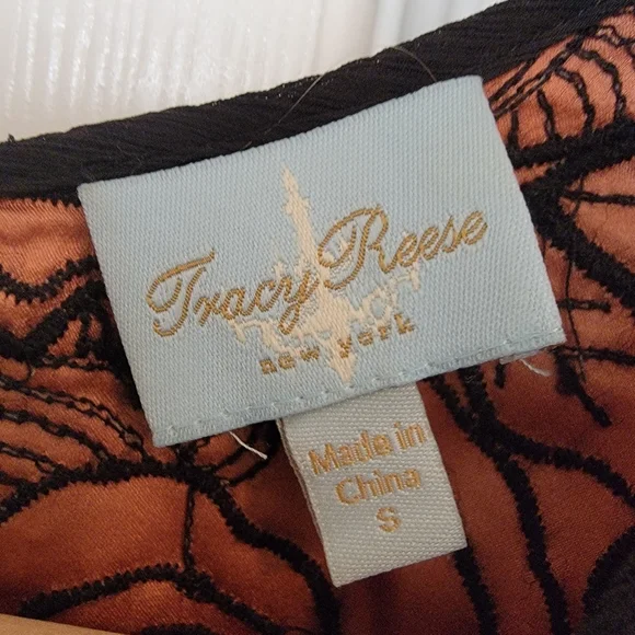 Vintage Tracy Reese Silk Embroidered Floral Dress Size S - Picture 4 of 4